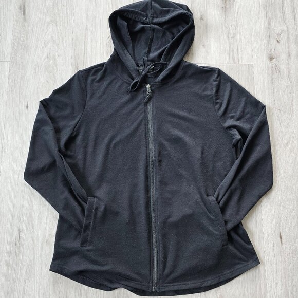 32 Degrees | black monochrome sporty lightweight hoodie sweatshirt | WMS L - Picture 1 of 8